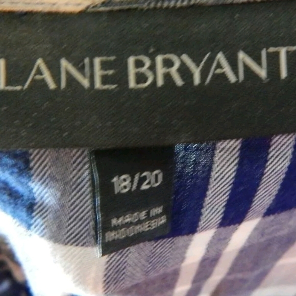 Lane Bryant Plaid Babydoll Top - Picture 3 of 3